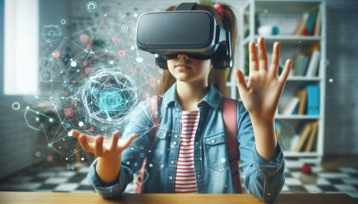 Child learning in VR